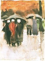 Женщины Схевенингена и другие люди под зонтами